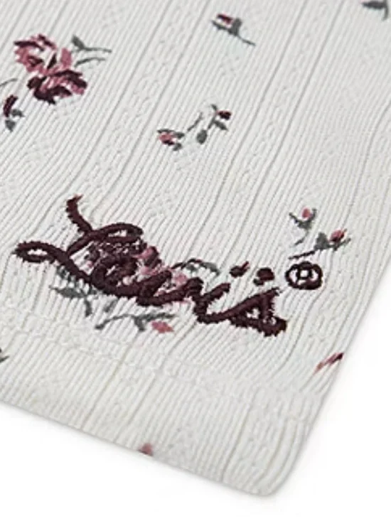 Levi’s Girls Floral V-Neck Short Sleeve Tee - White with Burgundy Floral Size L - Picture 3 of 6